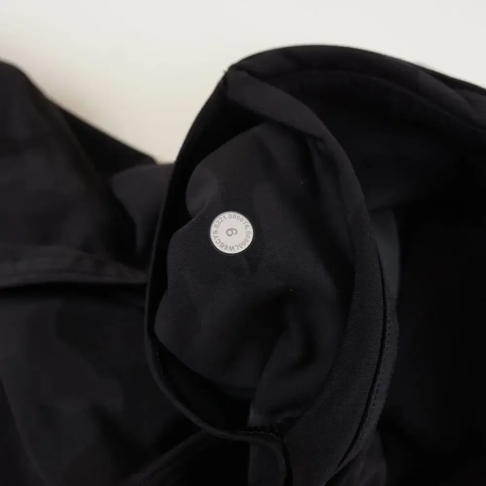 Lululemon Fast and Free High Rise Camo Black Crop 23